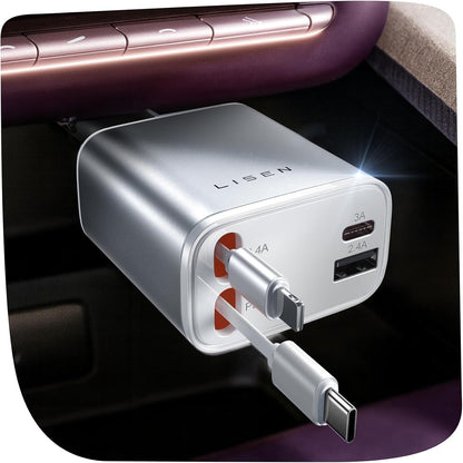 LISEN B104 Retractable Cable Car Charger