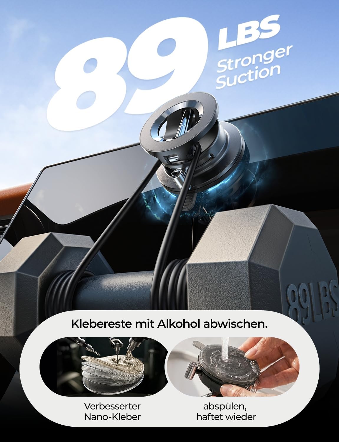 LISEN A608 Manual Suction Magnetic Car Phone Mount - View 2