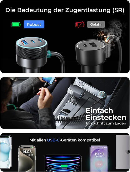 LISEN Car Charger with Cables