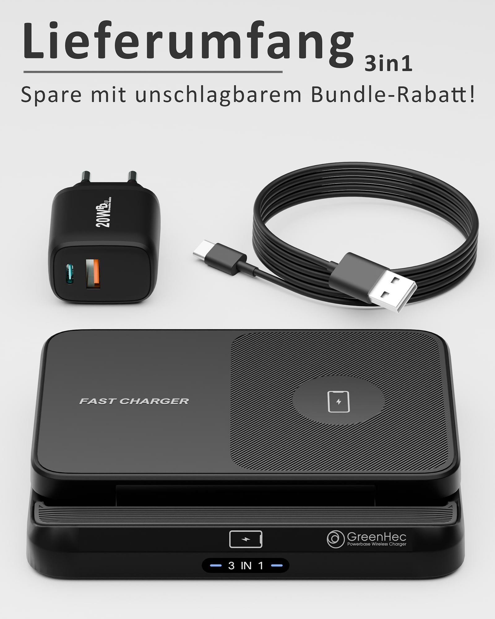 3in1 PowerBase Ladestation für Samsung Foldable