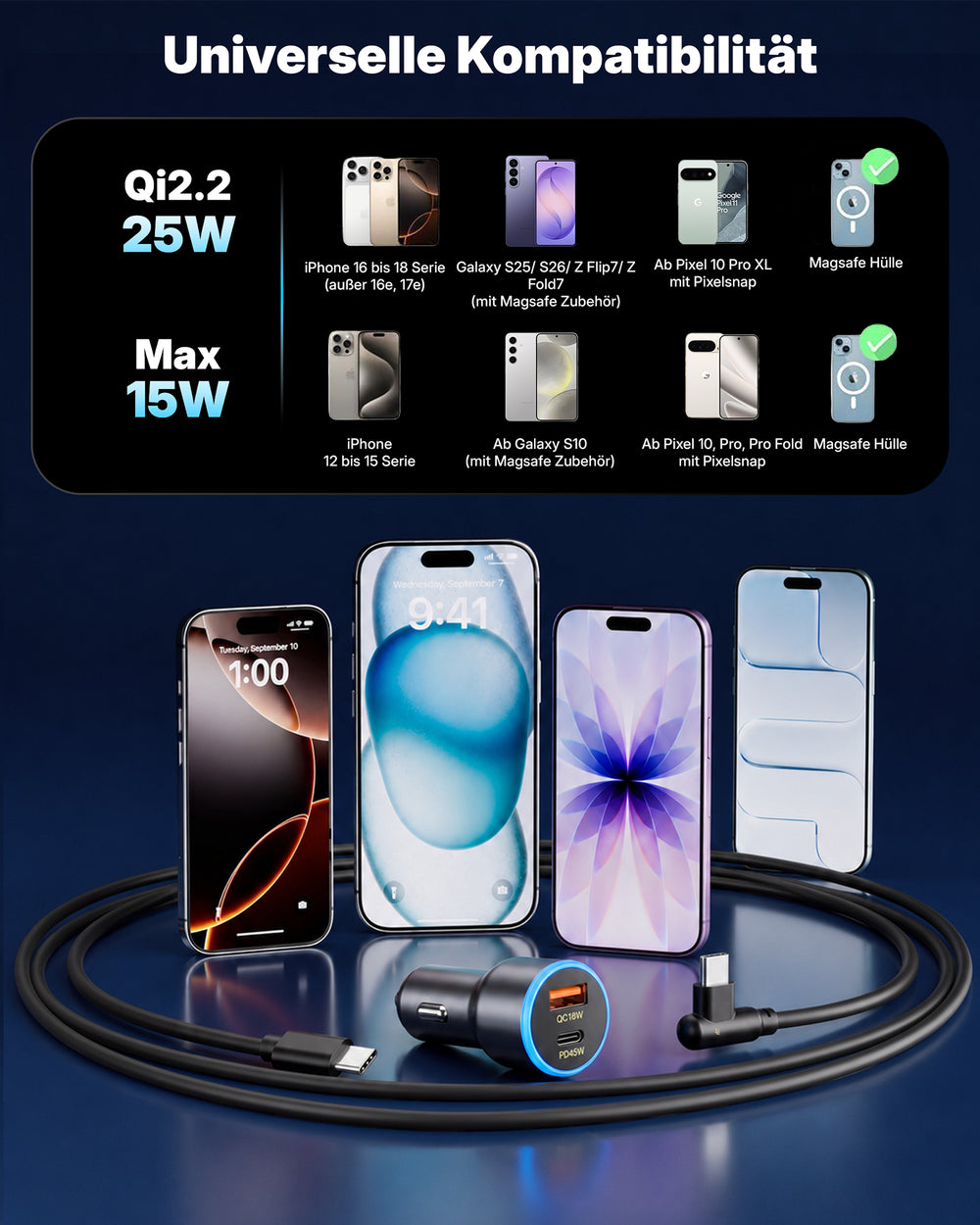 Vacuum Phone Stand 25W Wireless Charging
