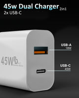 45w USB + USB-C Dual Charger