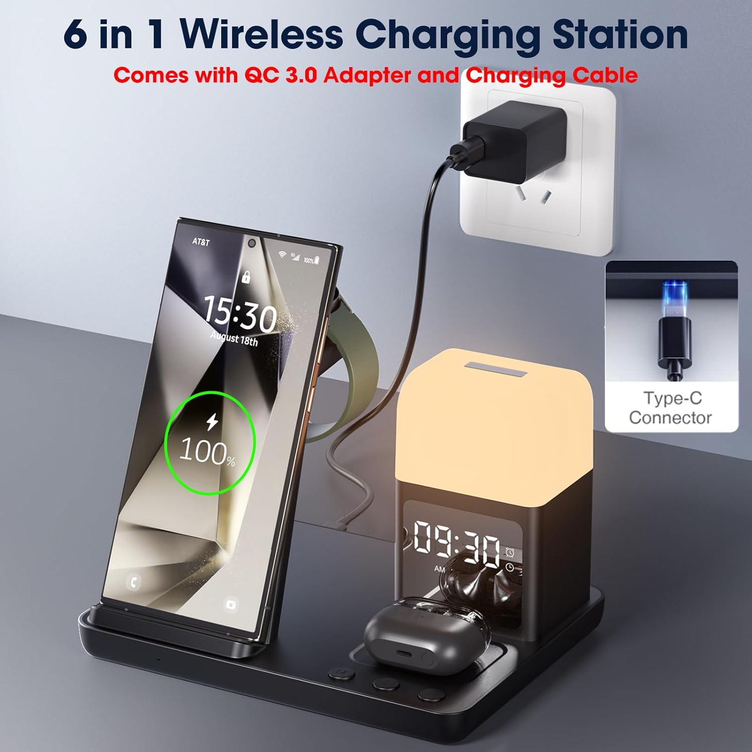 5in1 Alarm Clock PowerBase for Samsung
