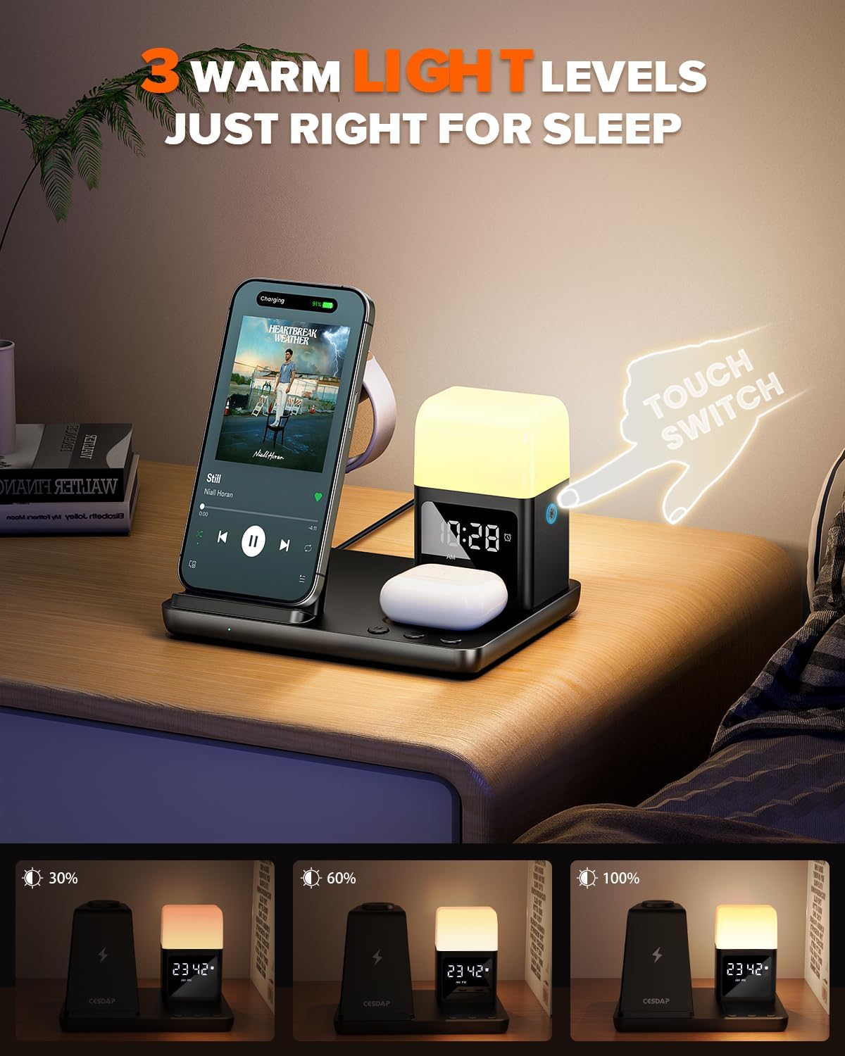 5-in-1 Alarm Clock PowerBase for iPhone
