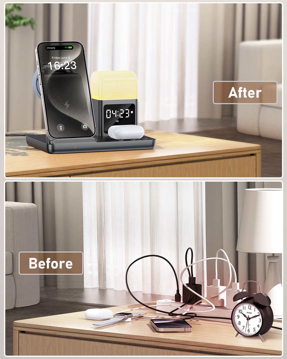 5-in-1 Alarm Clock PowerBase for iPhone