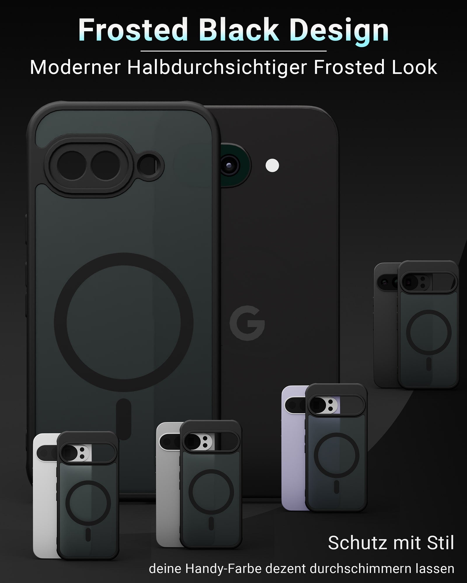 Frosted Black MagSafe Case - für Google Pixel 9a