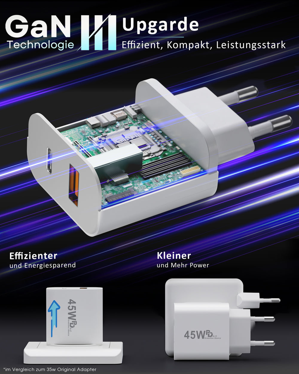 45w USB + USB-C Dual Charger