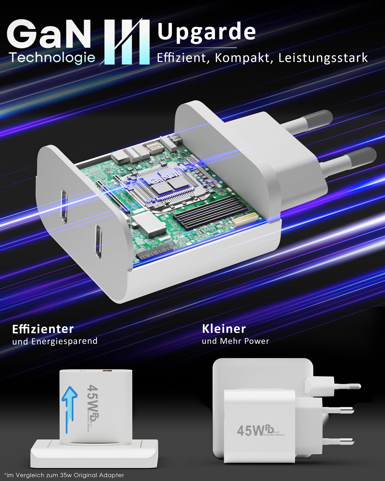 45w USB-C Dual Charger + USB-C Kabel