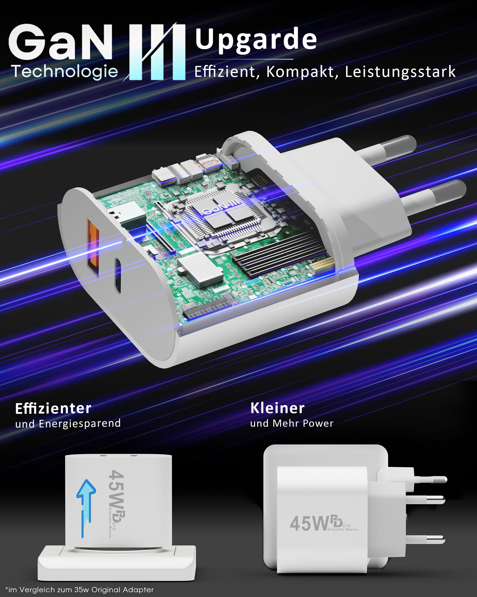 45w Dual Charger + USB-C Kabel