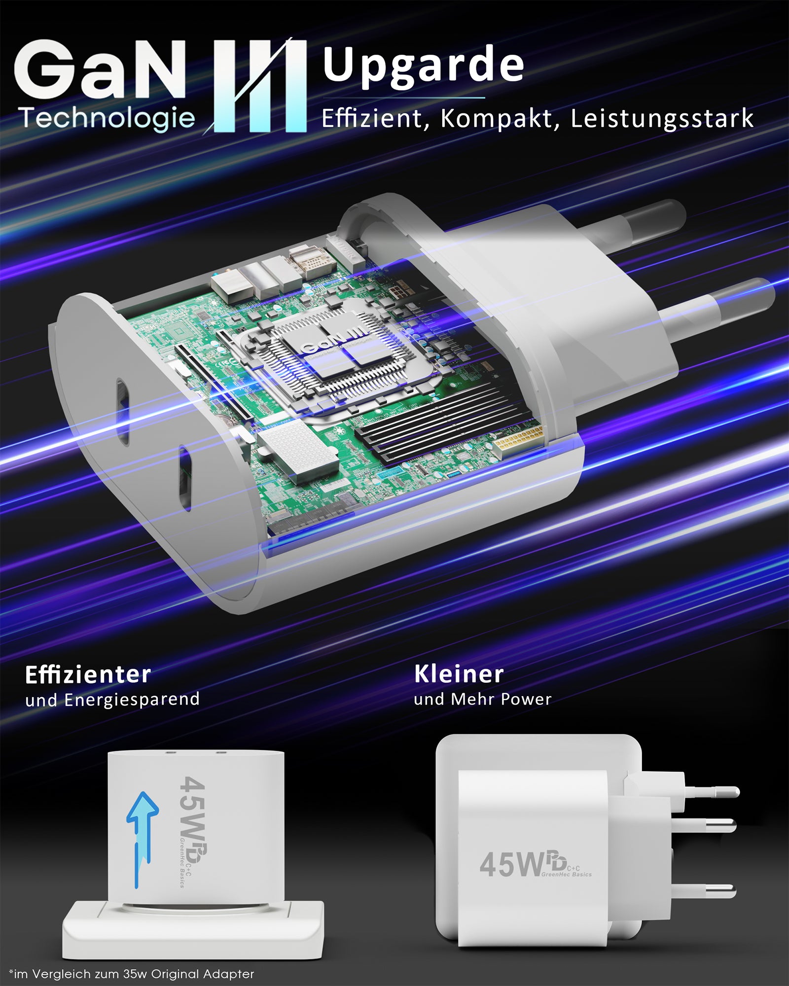 45w USB-C Dual Charger + USB-C Kabel
