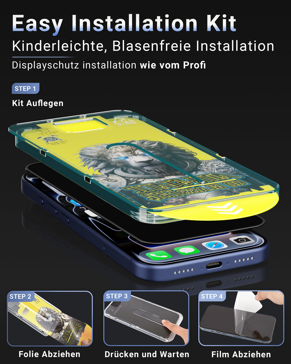 EASY INSTALL Privacy Glass 2er Pack - für iPhone