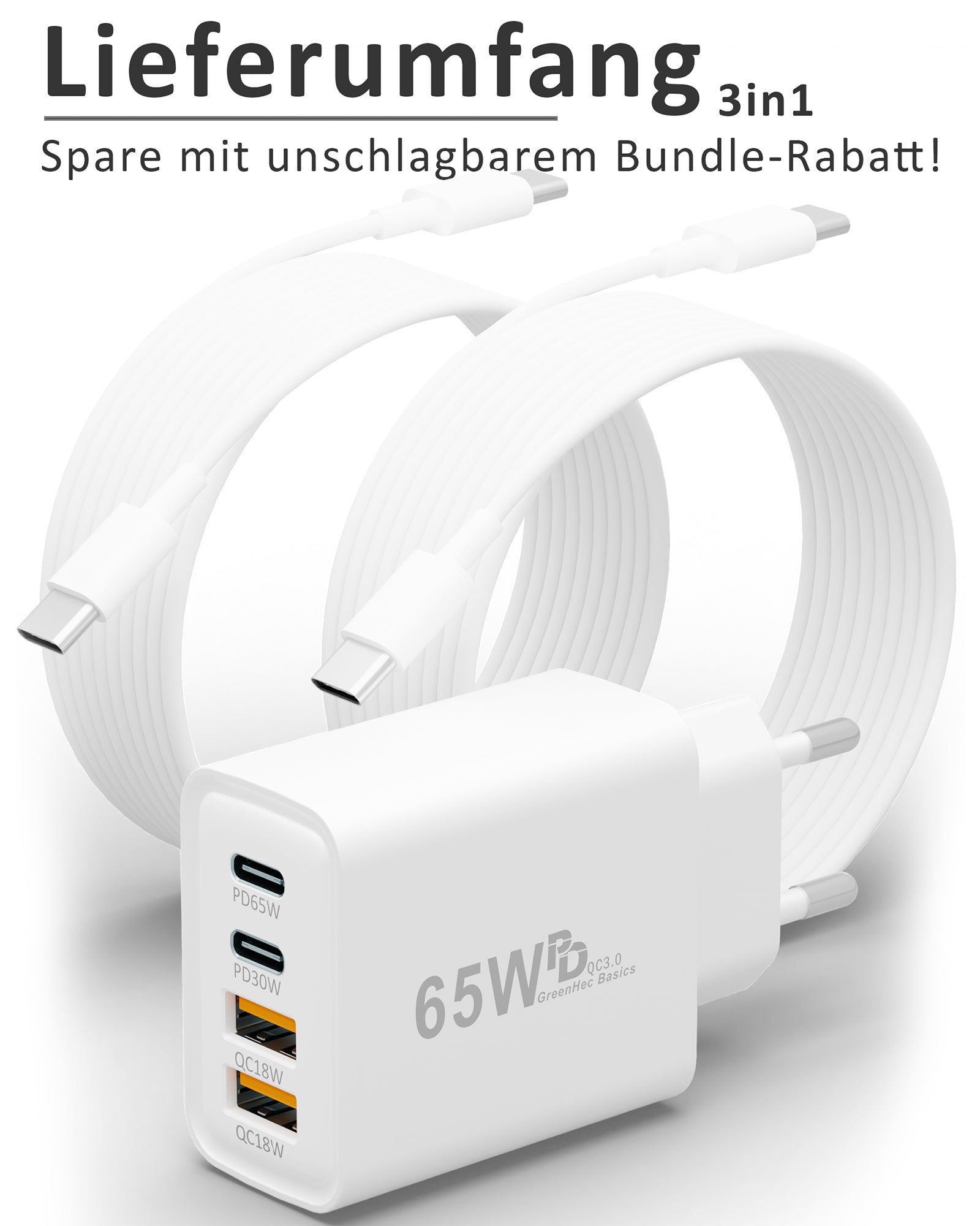 65w Quatro Charger + USB-C Kabel