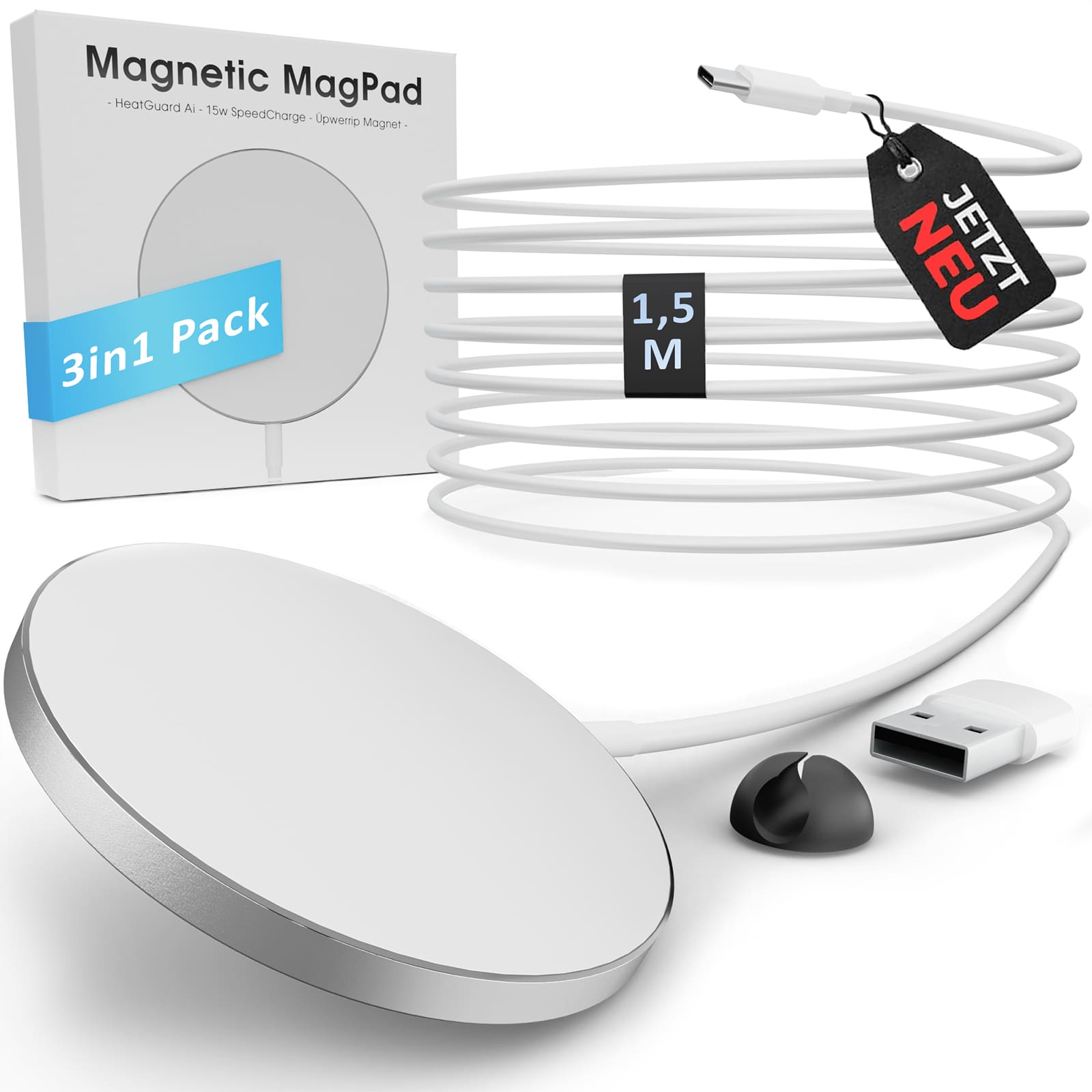 Magnetic MagPad - MagSafe Ladegerät 1,5m Kabel