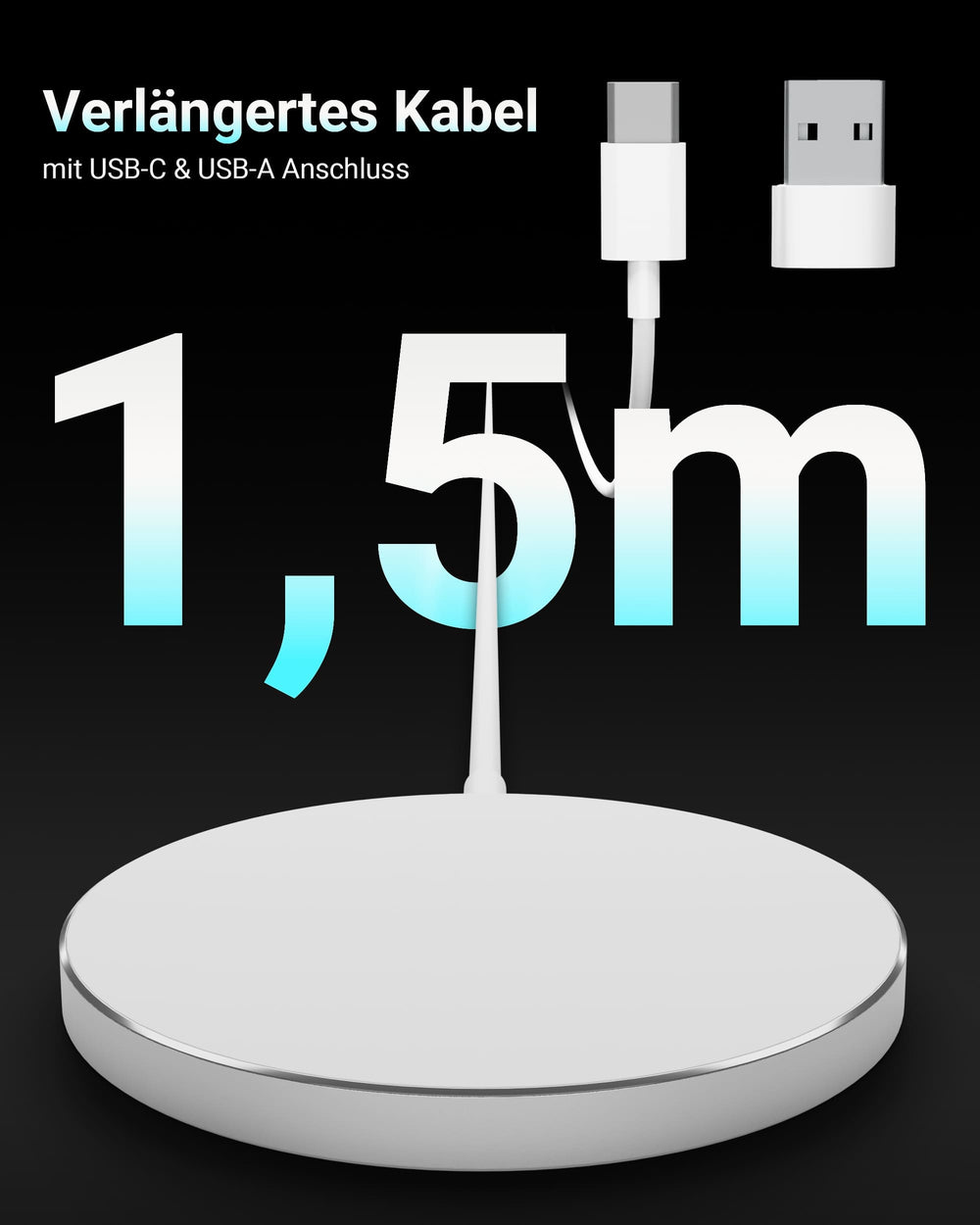 Magnetic MagPad - MagSafe Charger 1.5m Cable