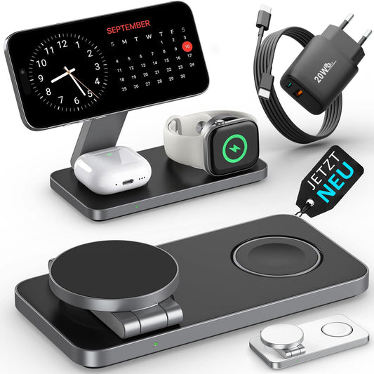 3in1 Magnetic PowerBase Travel Charger - Ladestation für iPhone