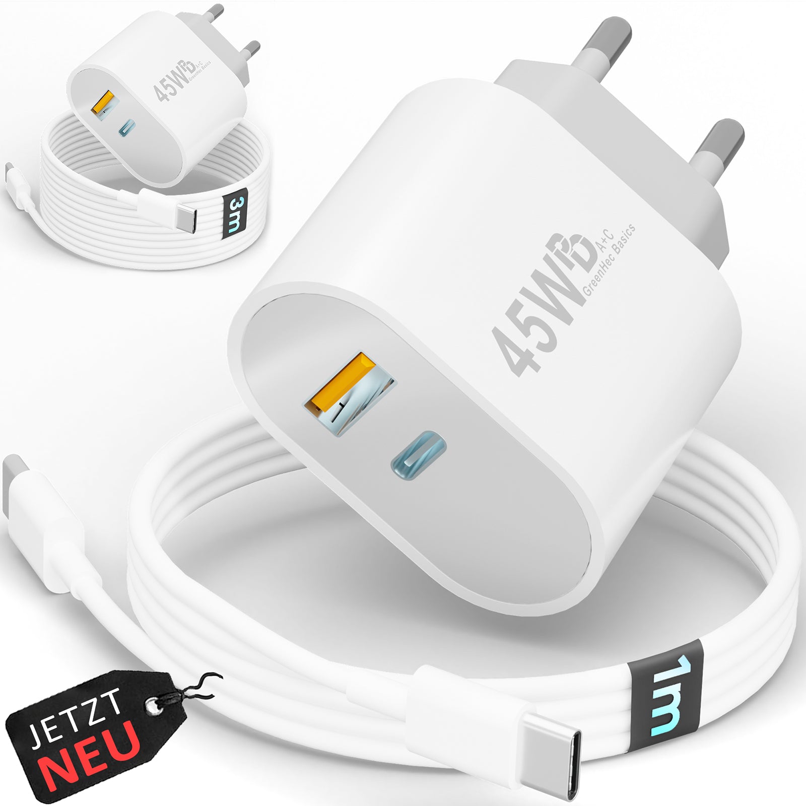 45w Dual Charger + USB-C Kabel