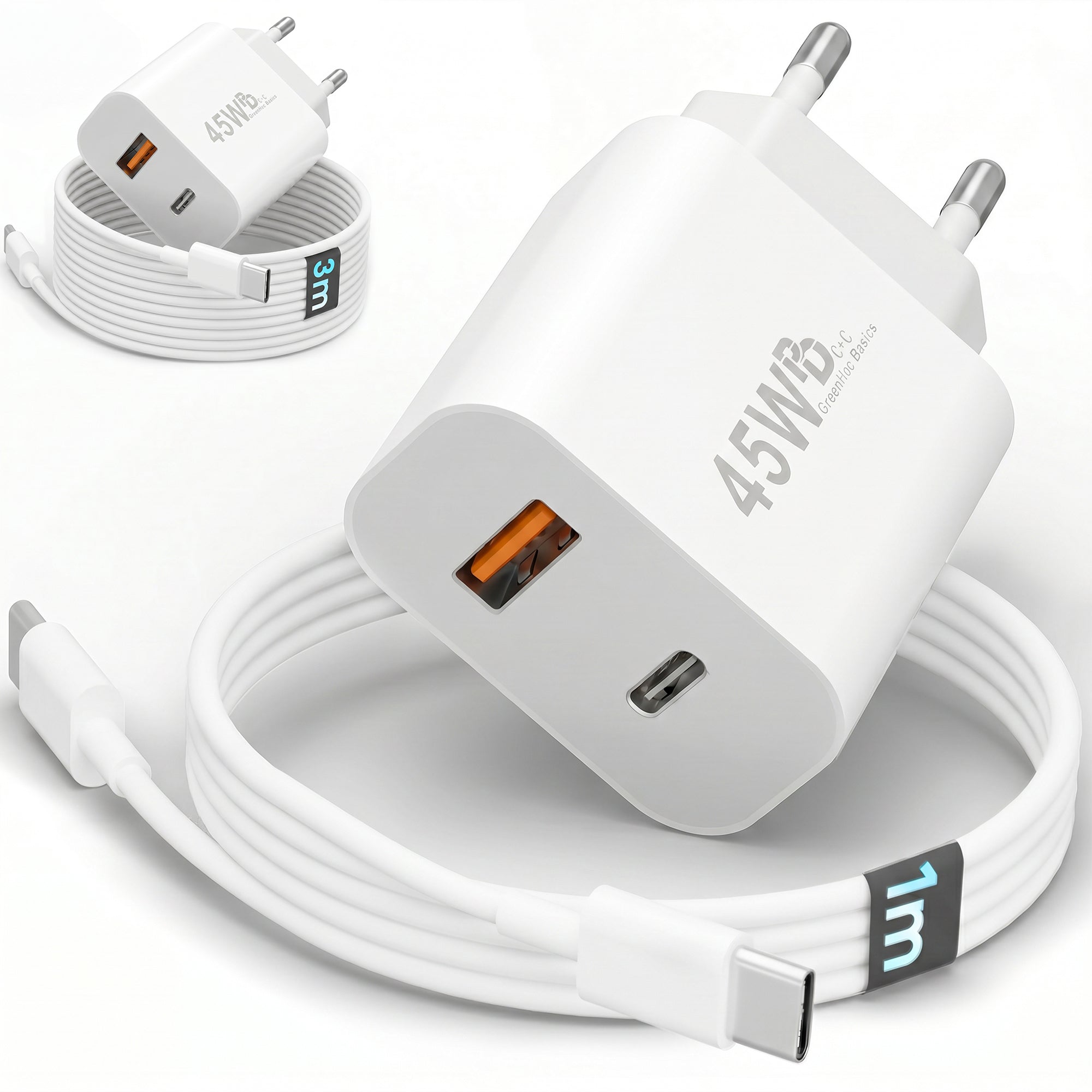 45w Dual Charger + USB-C Kabel
