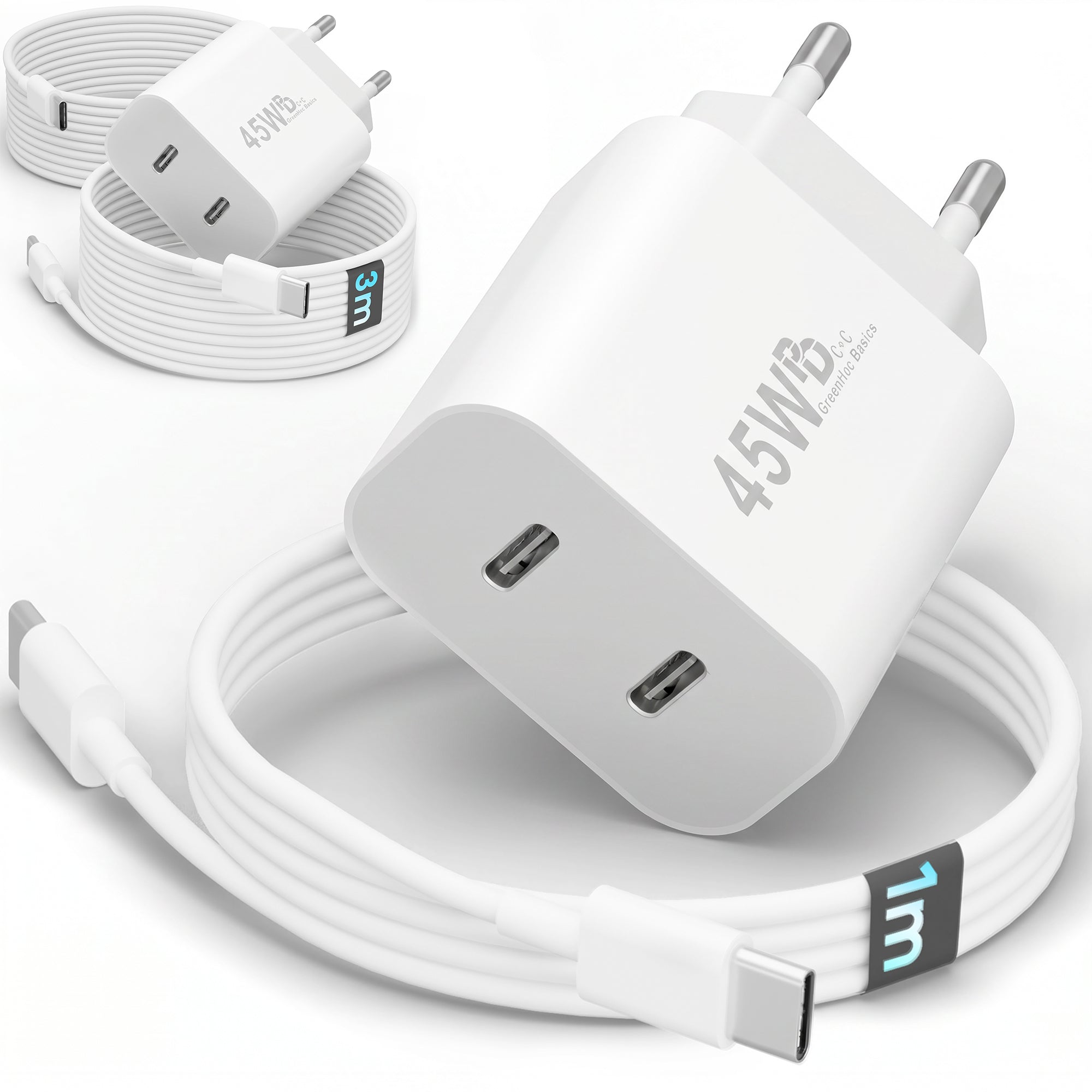 45w USB-C Dual Charger + USB-C Kabel