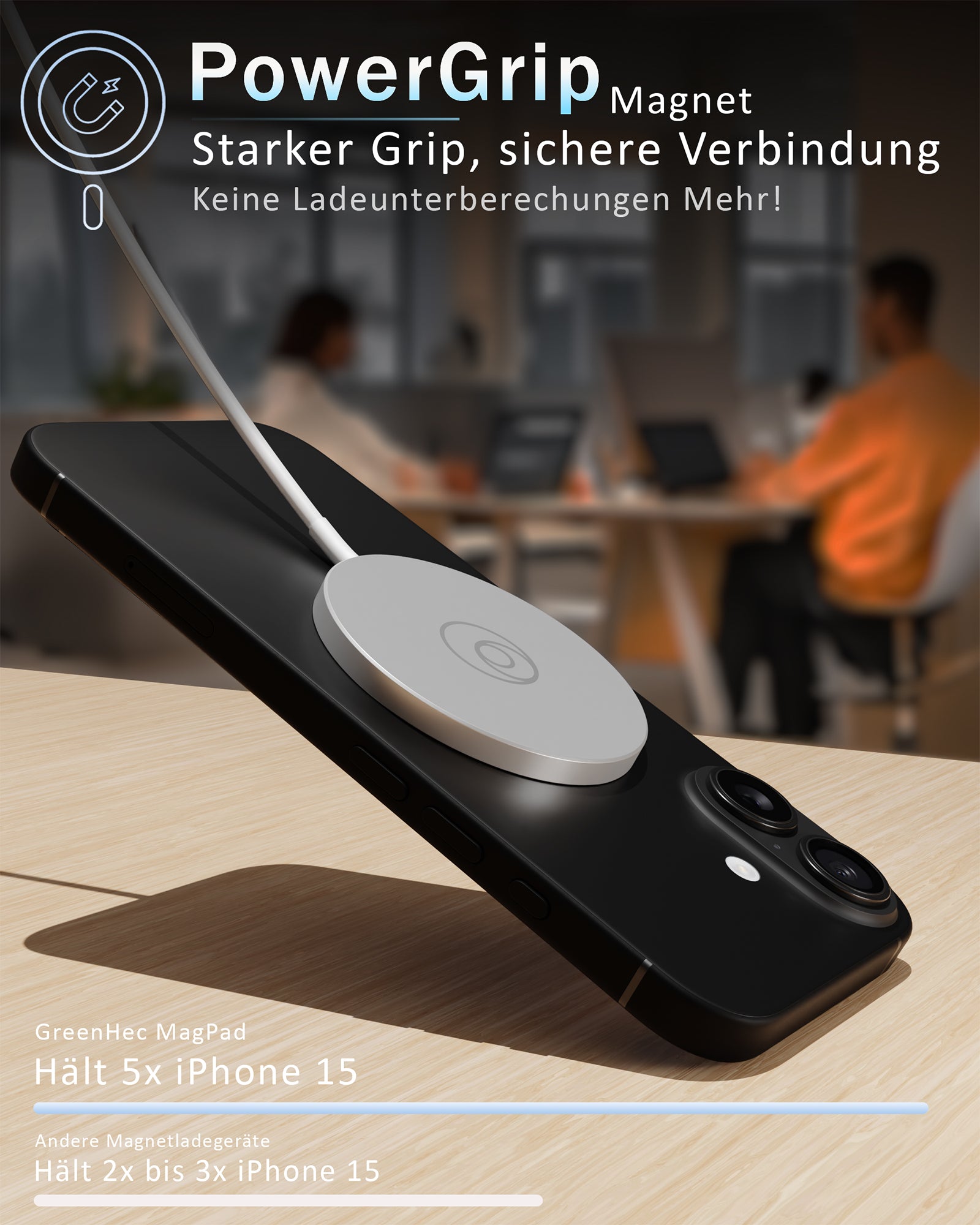GreenHec Magnetic MagPad - 25w MagSafe Charger