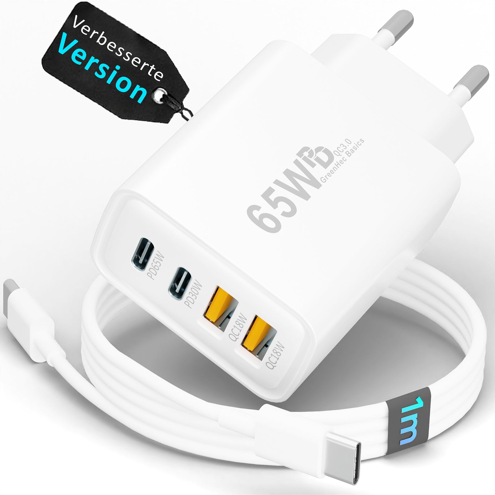 65w Quatro Charger + USB-C Kabel