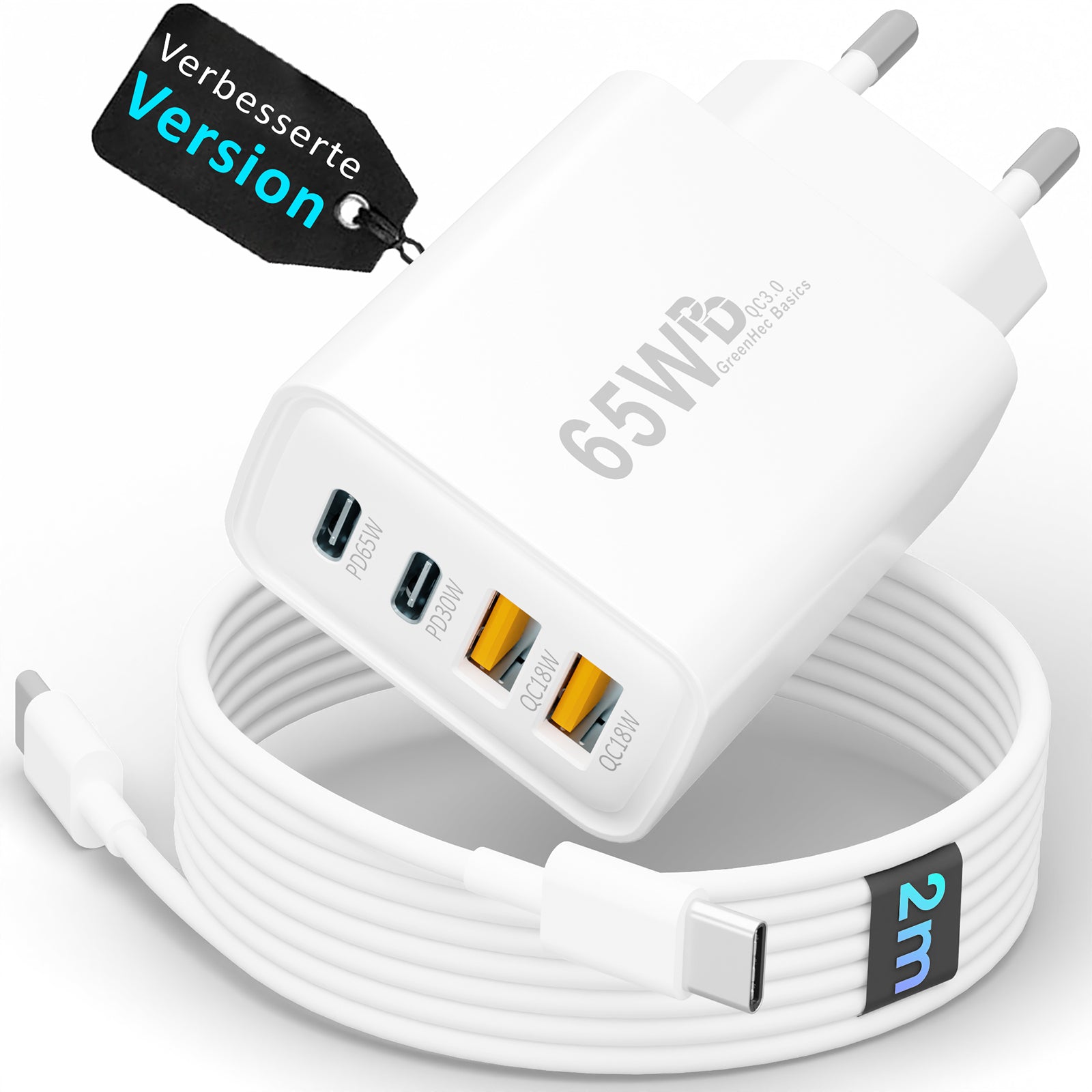 65w Quatro Charger + USB-C Kabel