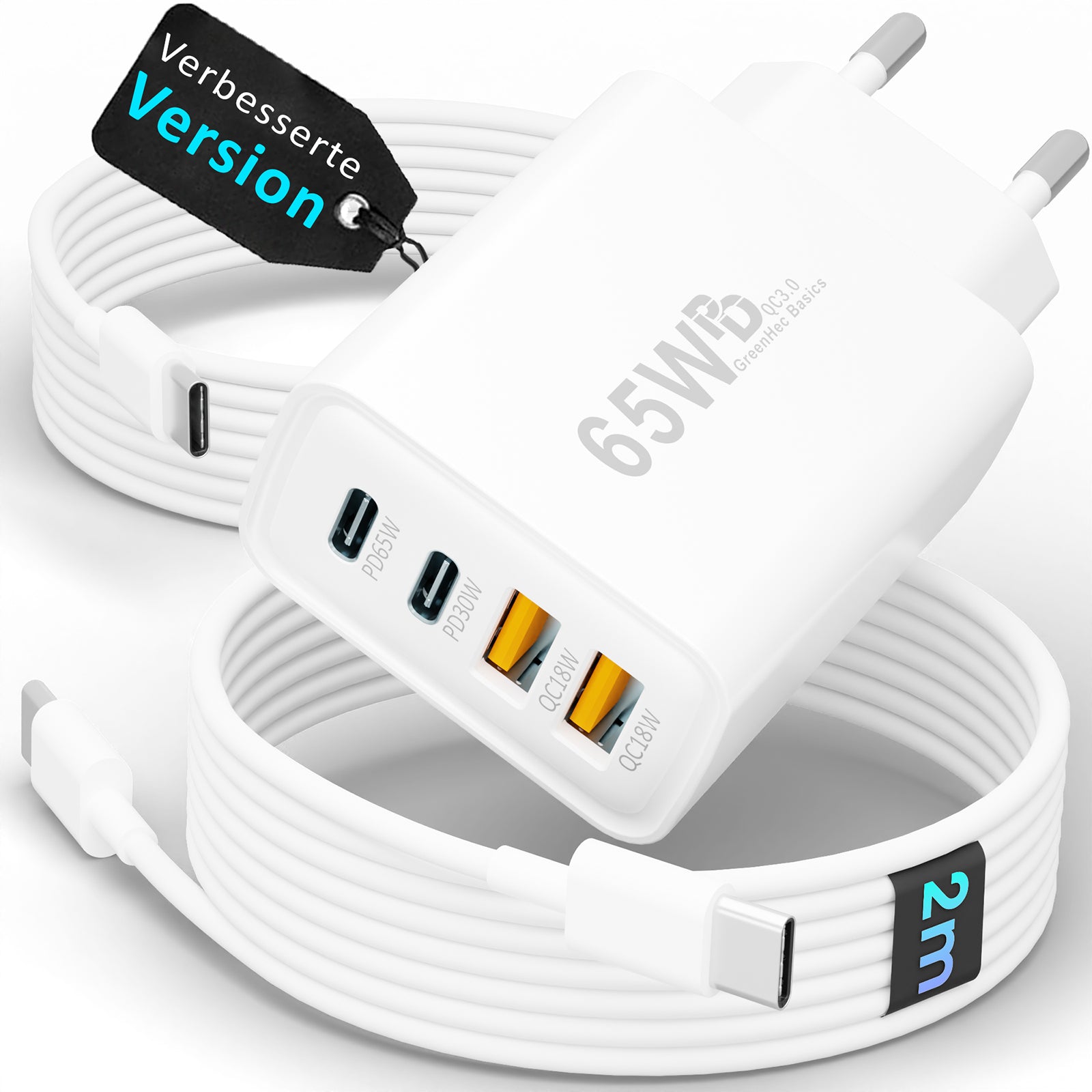 65w Quatro Charger + USB-C Kabel