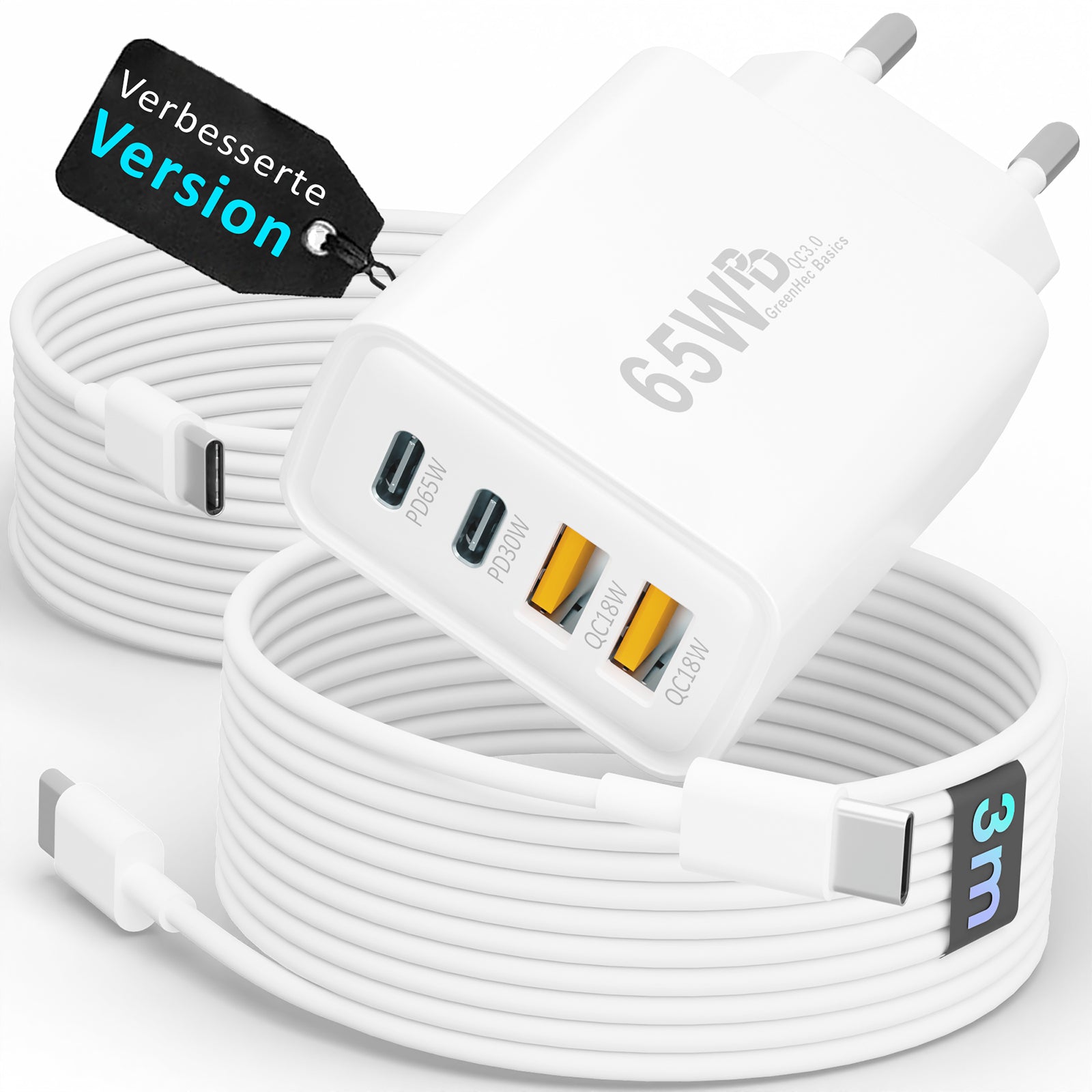 65w Quatro Charger + USB-C Kabel