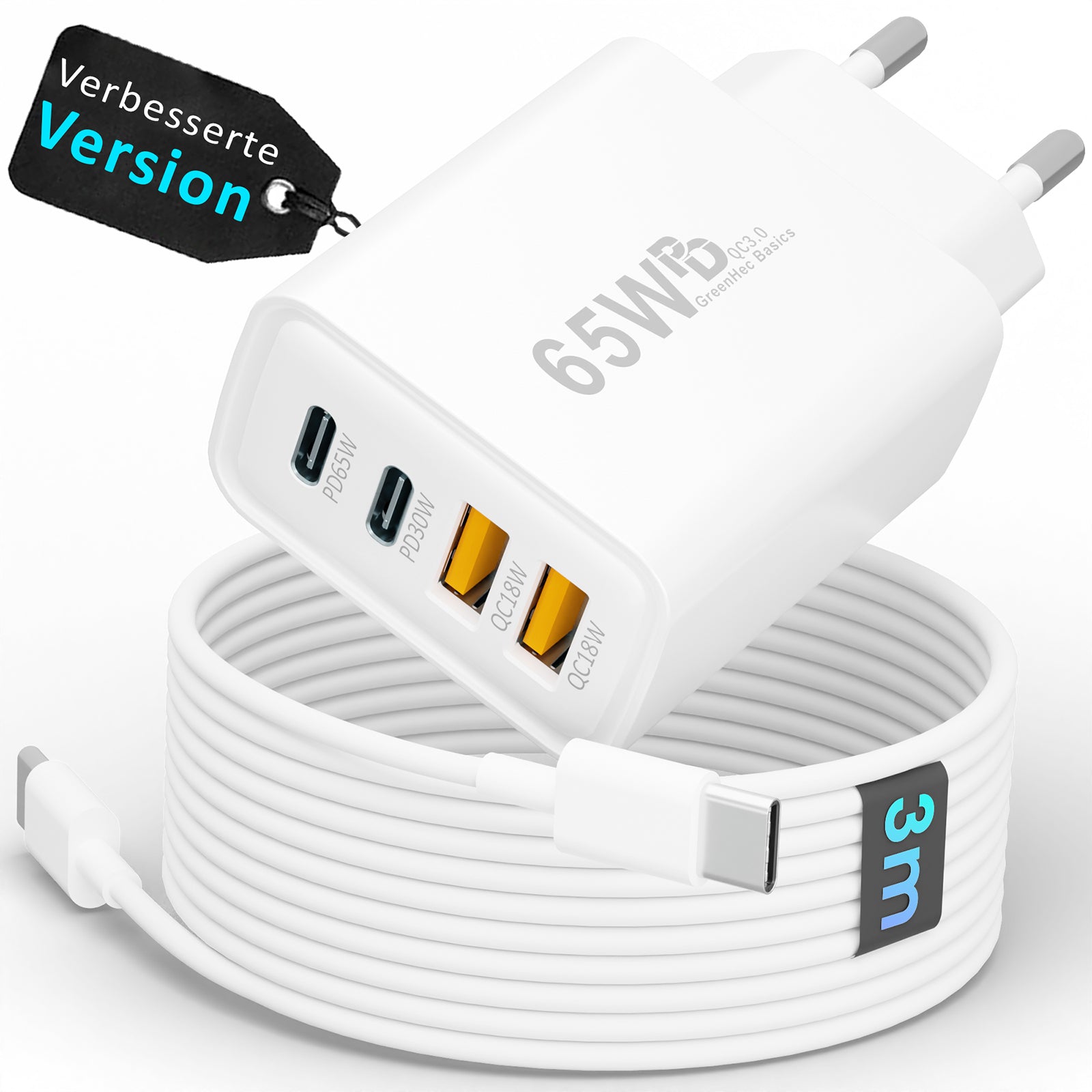 65w Quatro Charger + USB-C Kabel