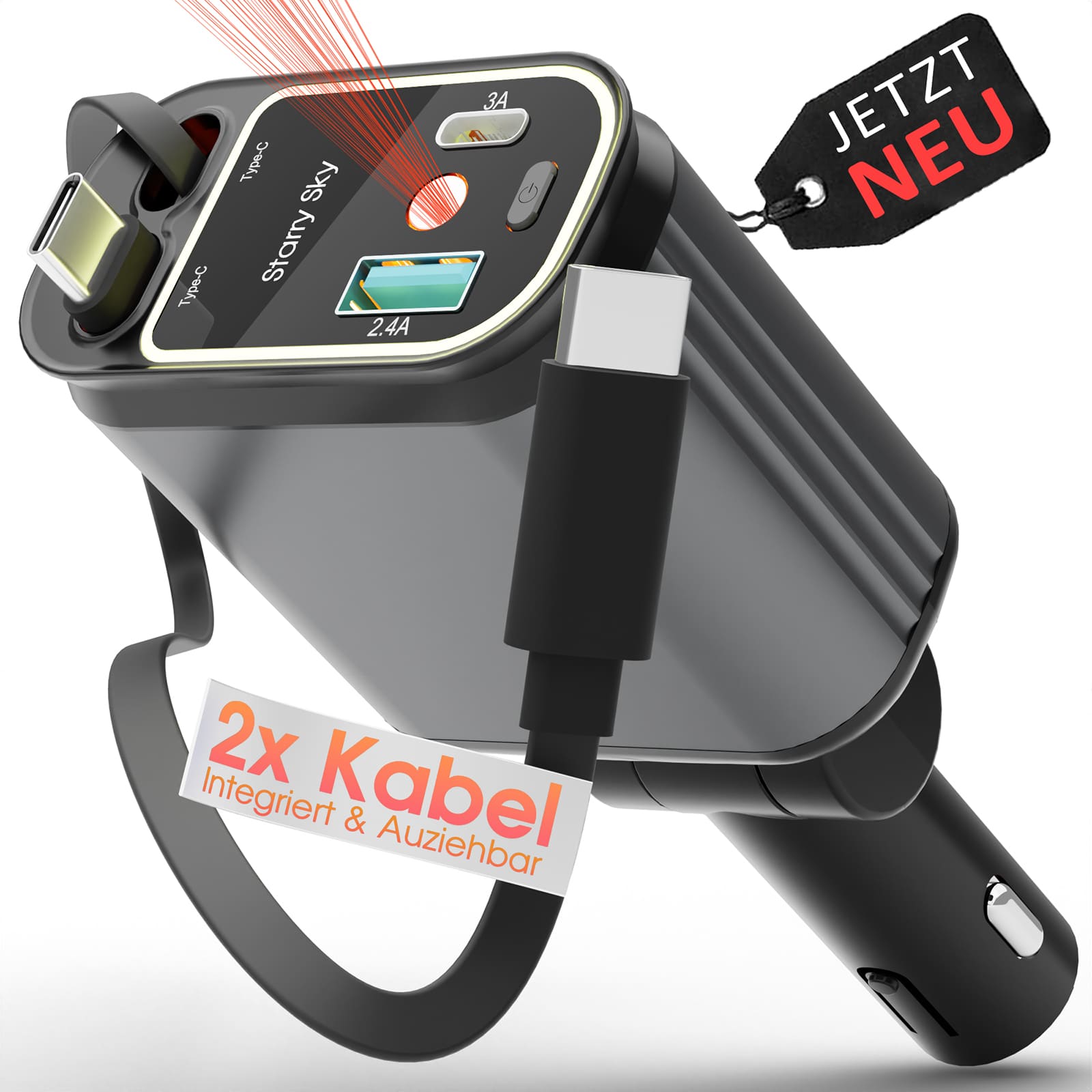 4in1 FlexCharge Auto USB-C Ladegerät