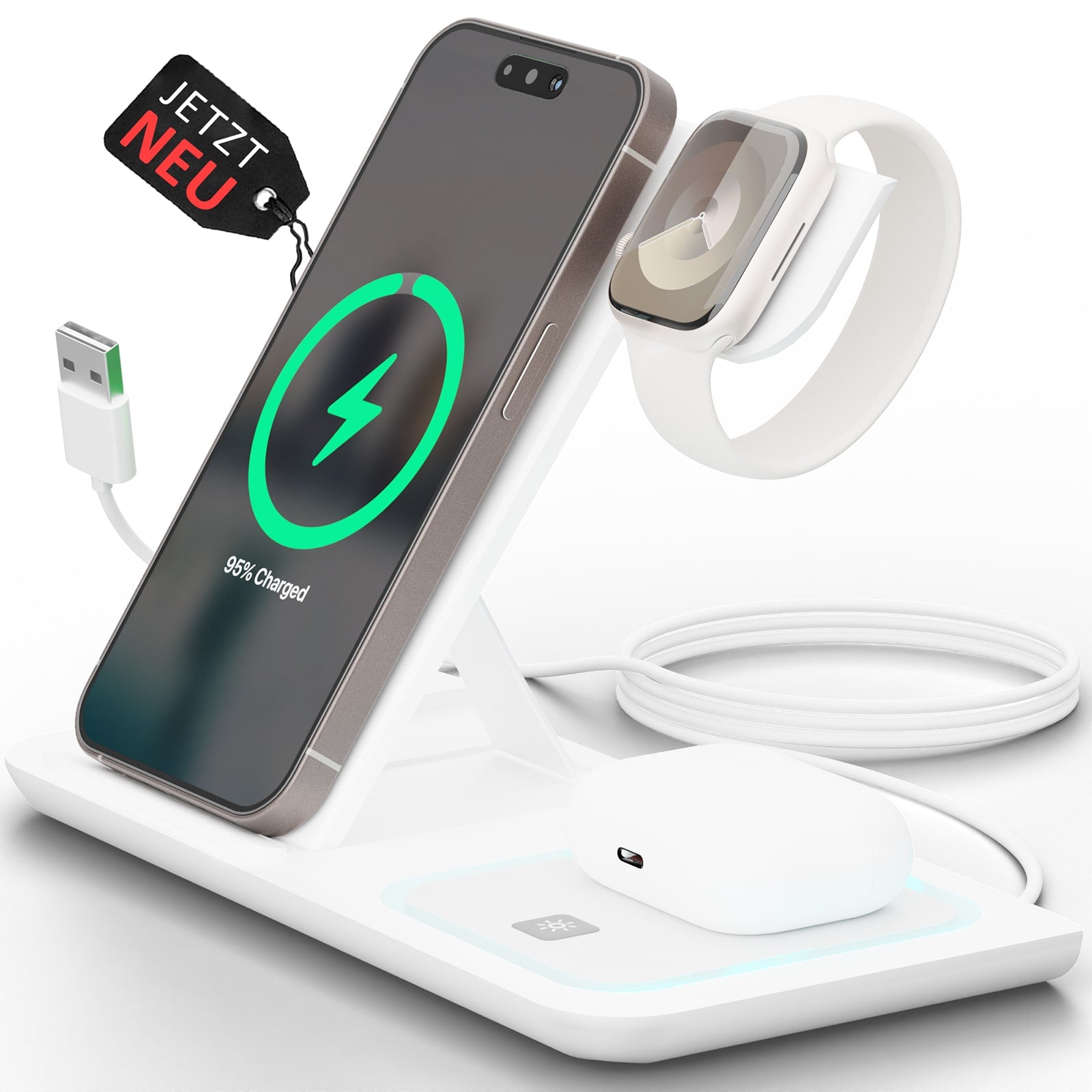 3in1 Light PowerBase Ladestation für iPhone