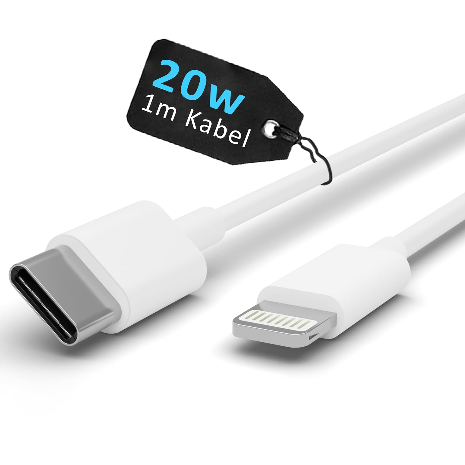 20w iPhone Ladekabel (1m)- Für iPhone 14 13 12 11 X Pro Max | Kompatibel mit Lightning & USB-C