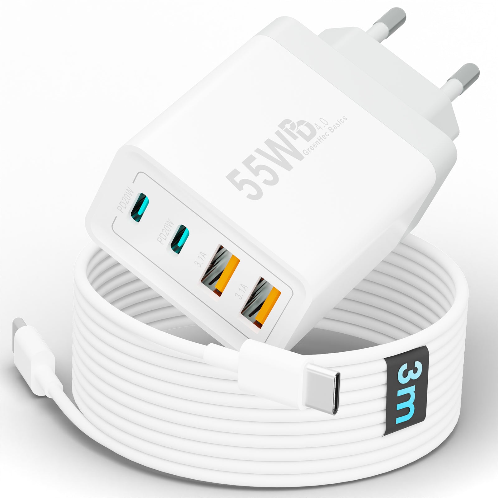 55w Quatro Charger + Kabel Bundle