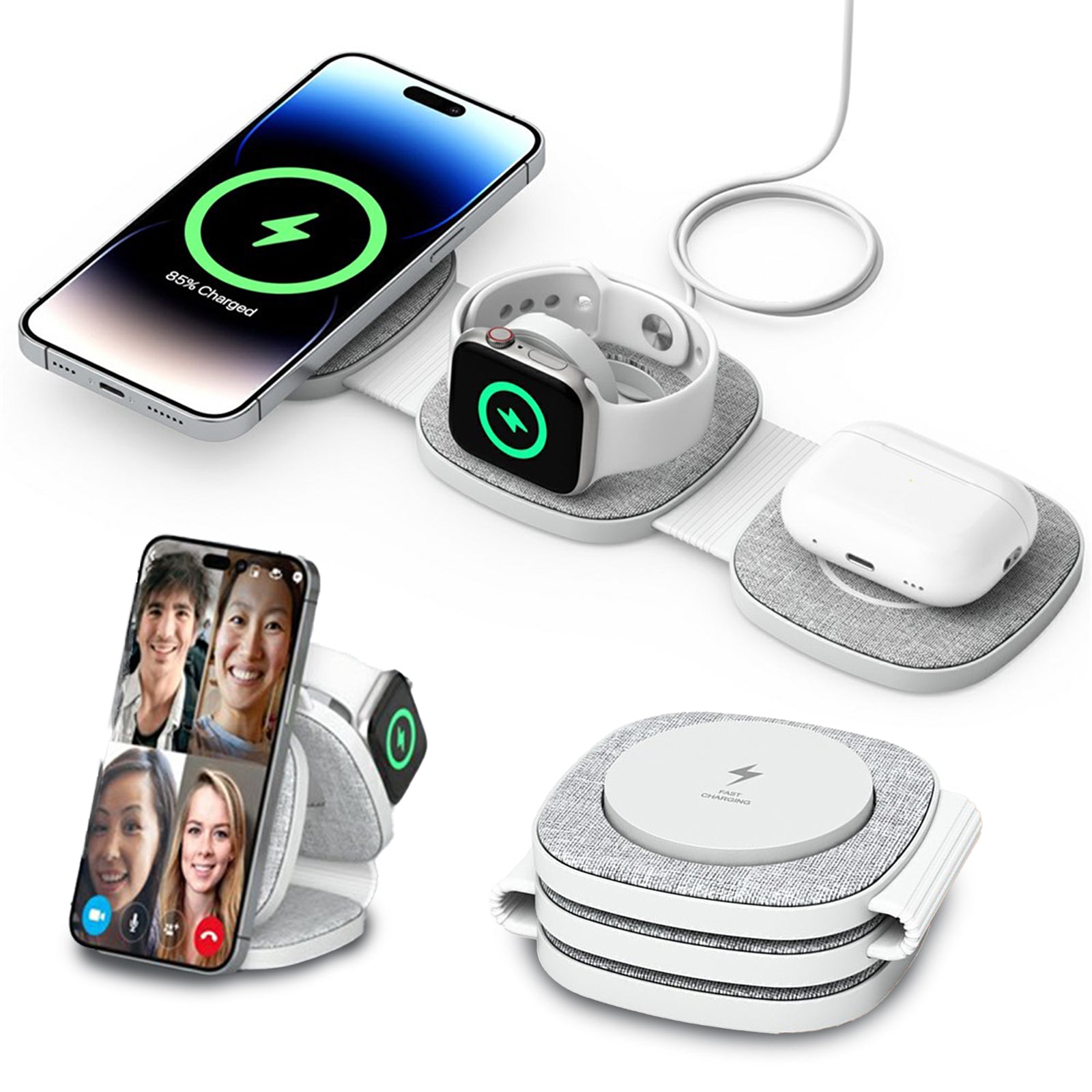 Foldable 3in1 Travel PowerBase für iPhone