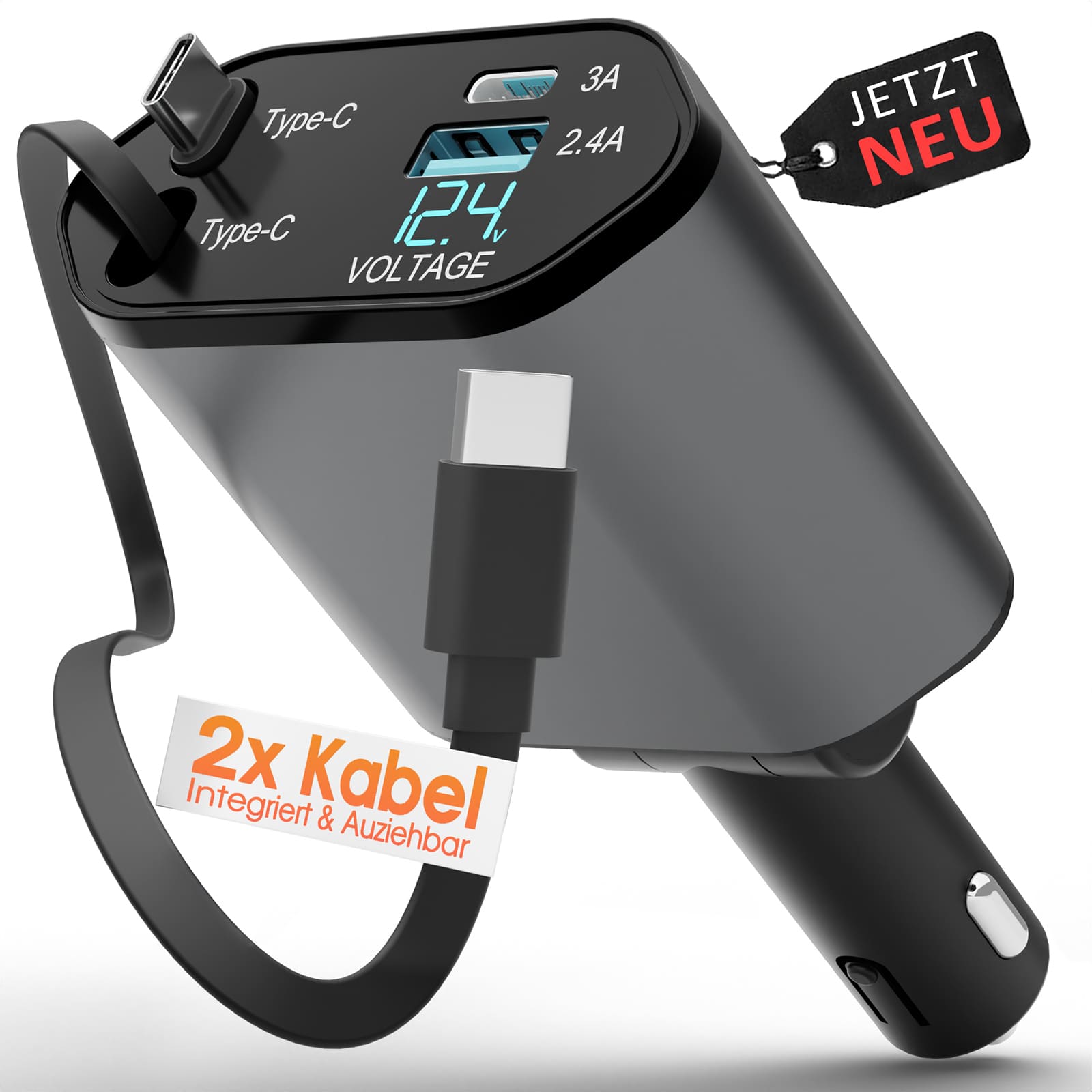 4in1 FlexCharge Auto USB-C Ladegerät