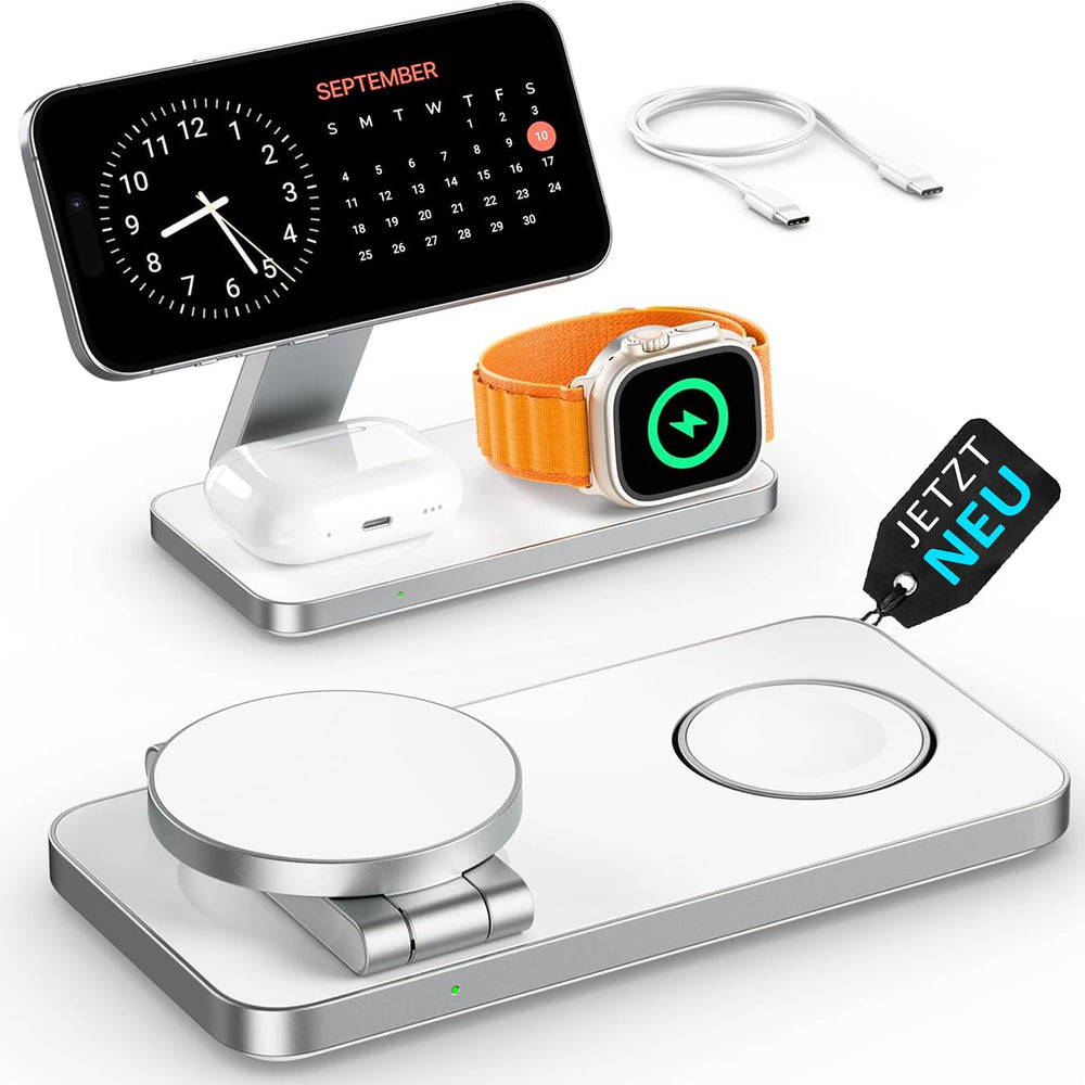 3-in-1 Magnetic PowerBase Travel Charger - Charging Station for iPhone