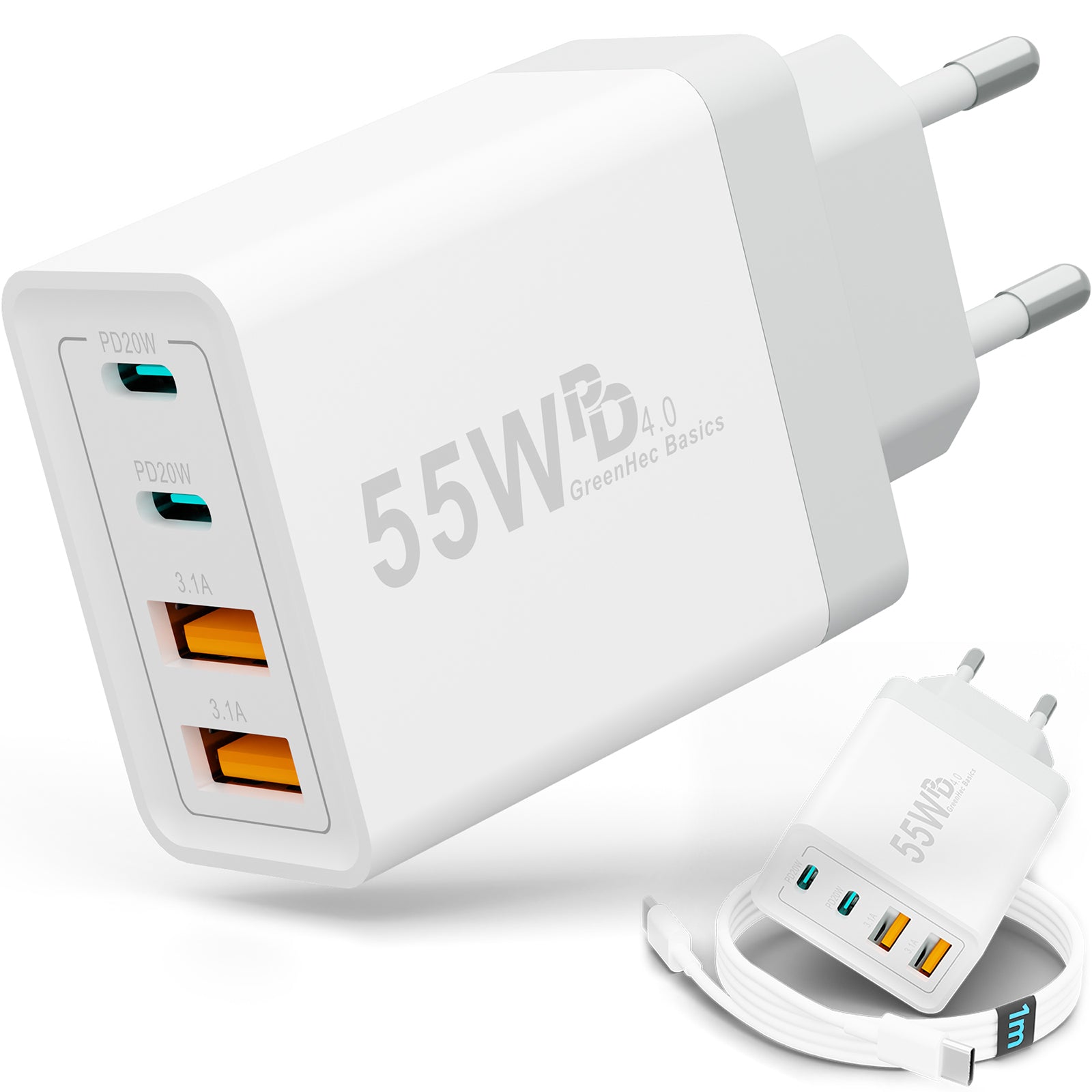 55w Quatro Charger + Kabel Bundle