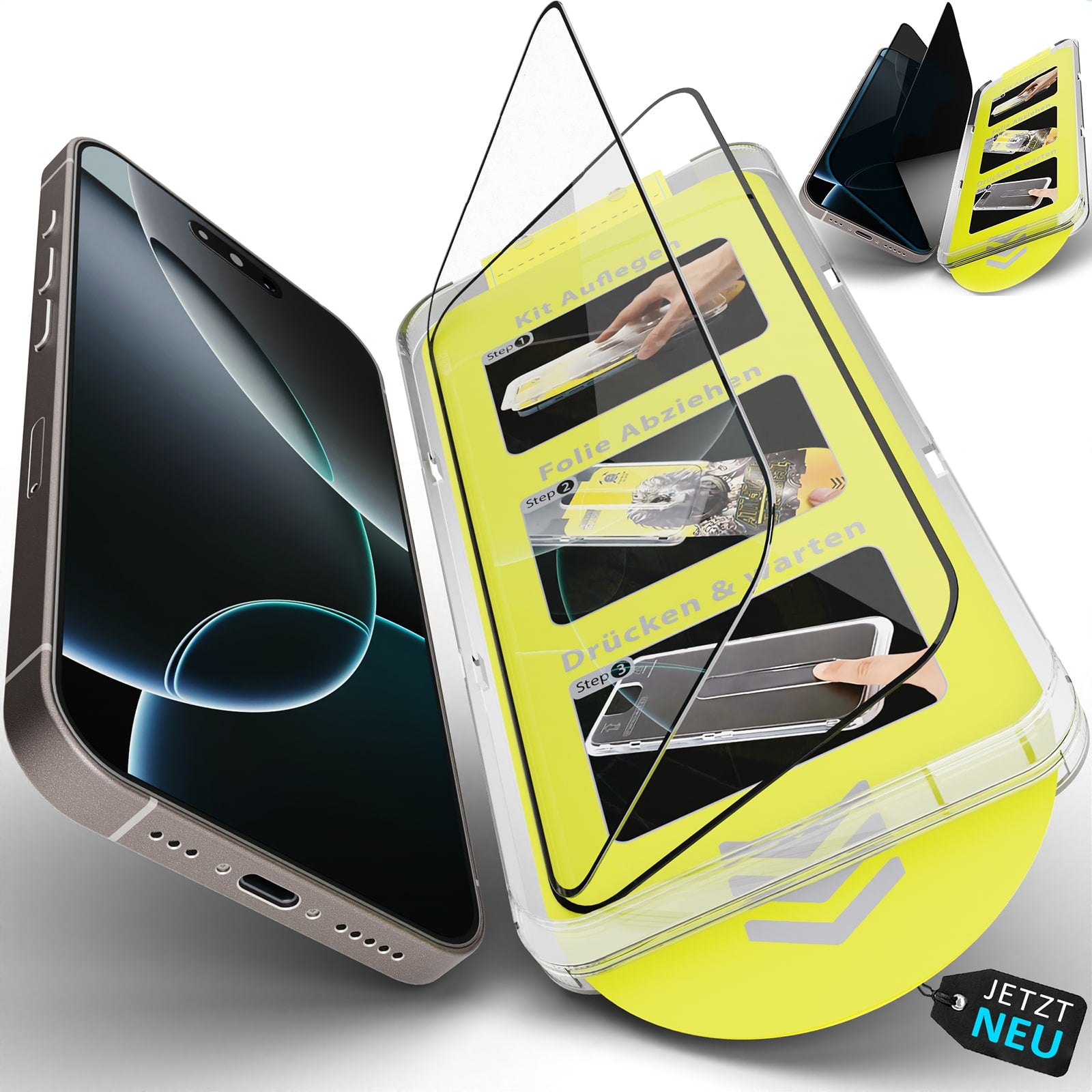 EASY INSTALL Glasses 2er Packs (Privacy & Crystal)