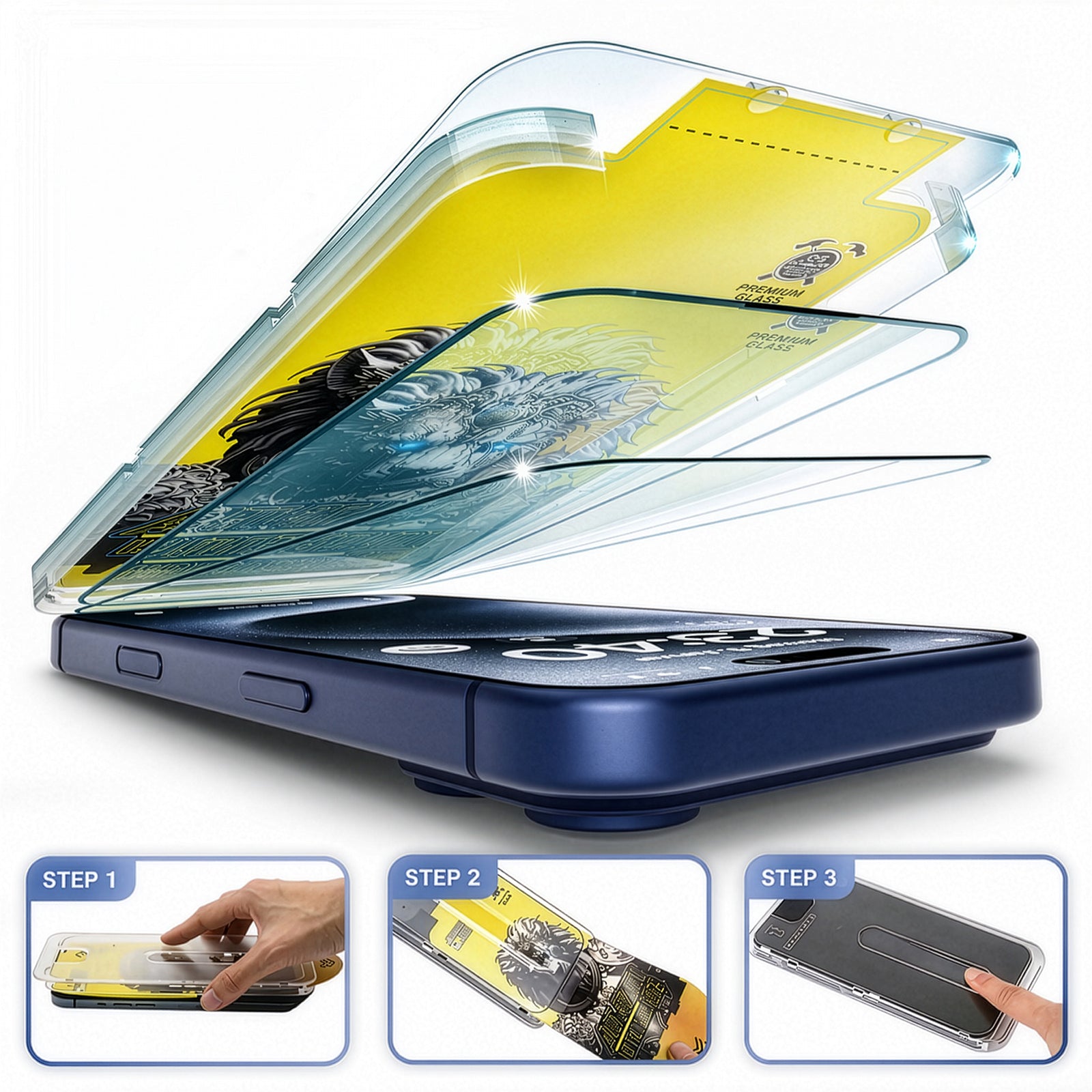 EASY INSTALL Crystal Glass 2 Pack - for iPhone