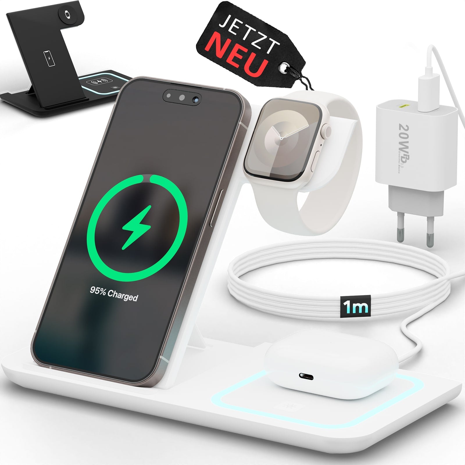 3in1 Light PowerBase Ladestation für iPhone