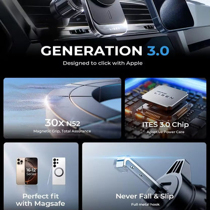 LISEN W605 Wireless-Charger mit Klemmarm – kabelloses Laden im Auto