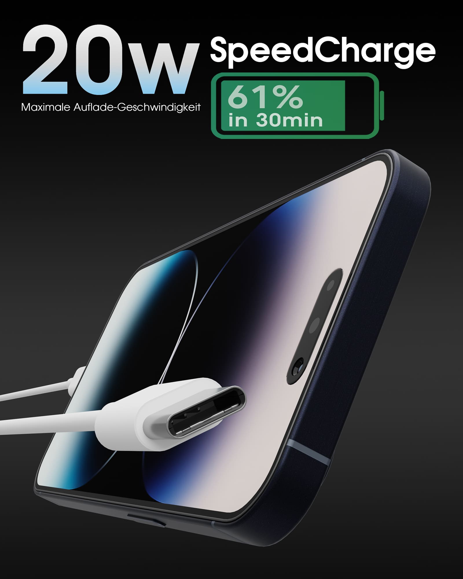 20w iPhone Ladekabel (1m)- Für iPhone 14 13 12 11 X Pro Max | Kompatibel mit Lightning & USB-C